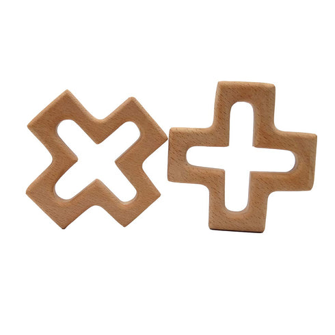 ARAKIERST 10pcs Organic Wood Cross Pure Natural Animal Shape Beech Wooden Handmade Grasping Pattern DIY Pacifier Chain