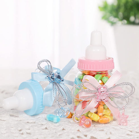 Bodosac 24-Piece Set Baby Feeding Bottle with Pink Candy Box for Shower Decoration