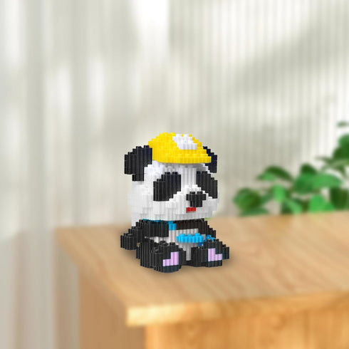 Larcele Micro Building Blocks Animal Set - DIY Mini 3D Building Toy Bricks, 378 Dots KLJM-10 (Spring Panda)
