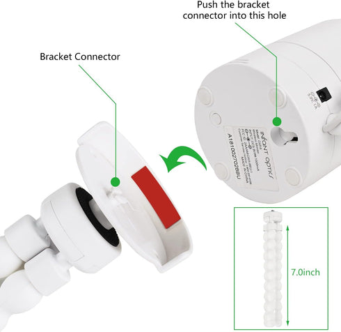 Tripod Baby Monitor Mount for Infant Optics DXR-8, Flexible Holder for Crib, No Tools or Wall Damage - White