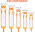 Long Cat Plush Kawaii Body Pillow - 44” Cute Brown Cat Stuffed Animals, Orange Kitten Plush Throw Pillow Gift