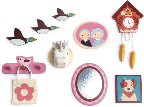 Tender Leaf Toys - Wall Dcor - 10 Pcs Dollhouse Miniature Decorations