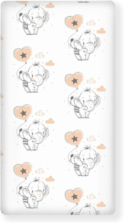 Winpema Elephant and Balloon Fitted Crib Sheet Elephants Baby Crib Sheet Fit Standard