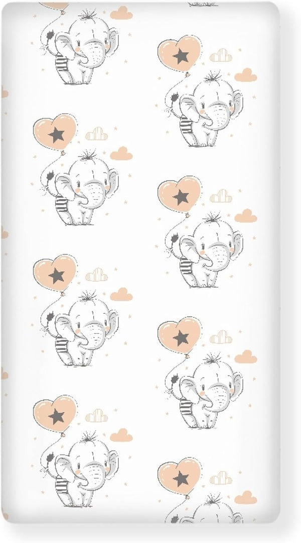 Winpema Elephant and Balloon Fitted Crib Sheet Elephants Baby Crib Sheet Fit Standard