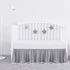 Crib Bed Skirt Grey Pleated with White Lovely Pompoms, Bedding Dust Ruffle