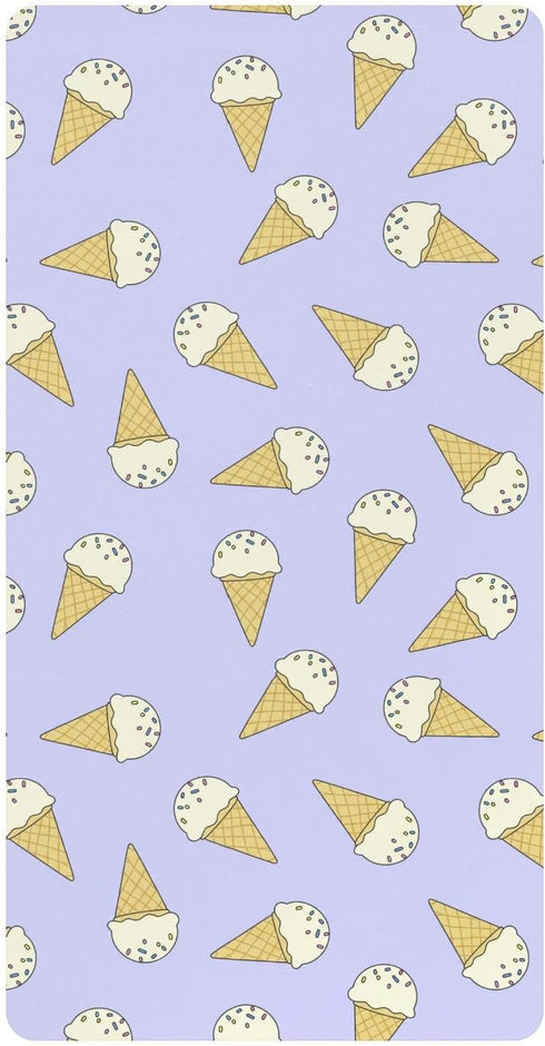 Jynexis Ice Cream Purple Pattern Baby Crib Sheets, Cotton Fitted Crib Sheet, Soft