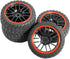 12mm Hex Wheel Rims & Rubber Tires for Redcat HPI Tamiya HSP RC 1/10 on-Road Racing Car (Pack of 4)
