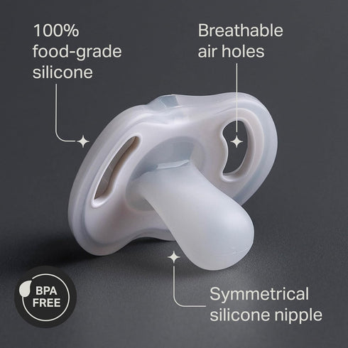 Tommee 18-36 Symmetrical Pack 4 Tippee Ultra-Light Silicone Pacifier, Months, One-Piece Design, BPA-Free Silicone