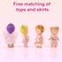 Goktvai 4 Sets 3in Angel Doll Clothes, Toy Collector Costume with Tops & Skirts for Display and Decoration ( Pink)