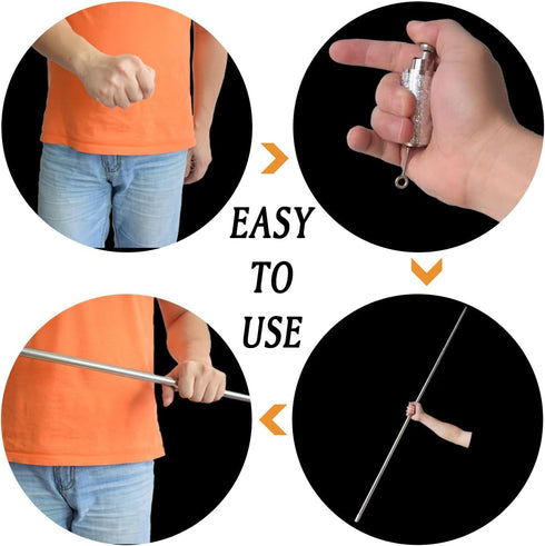OUERMAMA Silver Magic Cane Metal Appearing Cane with Video Tutorial and Gloves for Magic Tricks