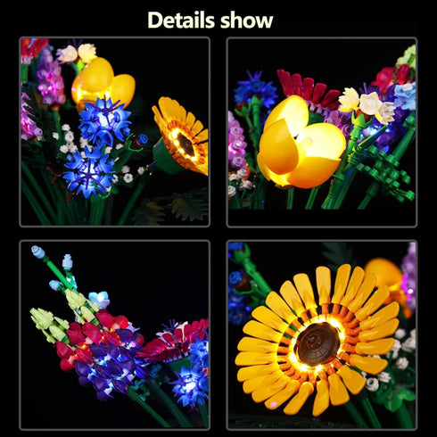 Kyglaring LED Lighting Kit for Lego Icons Wildflower Bouquet 10313 Model Building Kit - Classic Version (No Lego Set)
