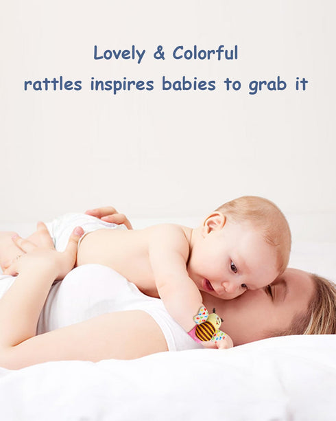 Bloobloomax Baby Rattles Toys for 0-12 Month, Infant Girl Boy Toys Set with Wrist Rattle Socks