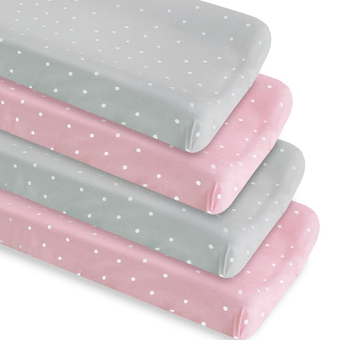 Magik & Kover Changing Pad Cover Fitted for Boys Girls, 4 Pack Baby Changing Table