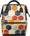 Hsnar Colorful Hexagon Waterproof Diaper Bag Backpack Large Capacity Baby Bag with Stroller