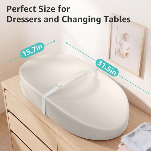 YENING Waterproof Leather Changing Pad - Washable Baby Diaper Mat - Beige