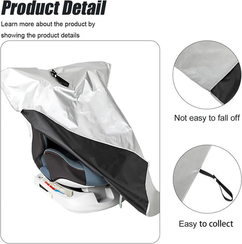 ZIMISI (1PC) Car Seat Sun Shade Cover, Portable Reflective Infant Automotive Seat Heat Protector Keep Toddler Seats at