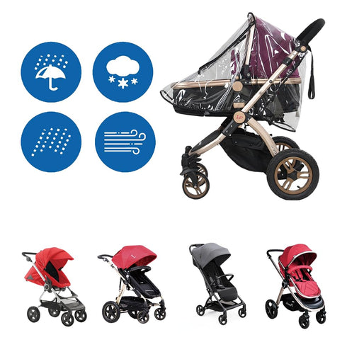 Universal Stroller PVC Rain Cover, Weather Shield Bug for Baby Travel, Windproof Canopy Protection from Dust, Snow,