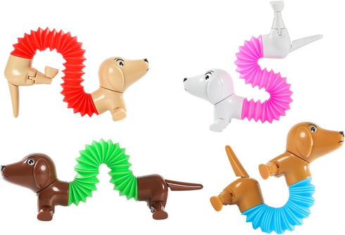 Dog Pop Tubes - Fidget Toys for Kids, Sensory Tubes, Animal Pop Tubes, Small Toys for Kids 5-7