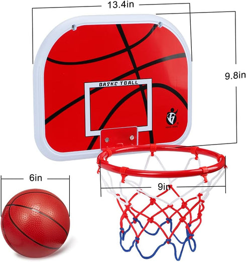 Mini Basketball Hoop Set for Kids & Adults, Indoor Wall Mount Basketball Hoop with 4 Toddler Basketballs, Sport Gifts