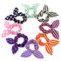 AKOAK 20 Pcs Baby Girl's Rabbit Ear Hair Tie Bands, Polka Dot Leopard Trip Ponytail Holder