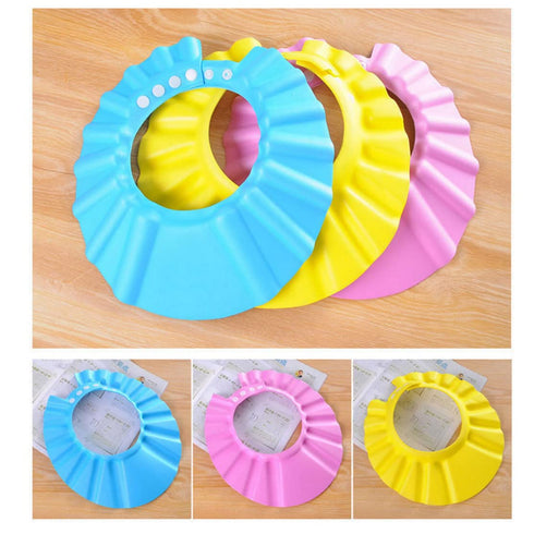 KUYYFDS 3PCS Baby Shower Cap, Baby Bath Soft Adjustable Soft Bath Shampoo Protection Products for Baby Kids Child