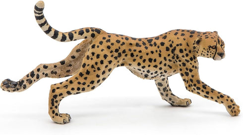 Papo Running Cheetah Figurine - Hand-Painted Wildlife Predator Toy for Kids Age 3+, 12.5 x 3.5 x 6.8 cm