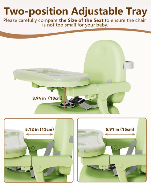 3-in-1 618M 30 lbs), Booster Seat for Kitchen Chair, Foldable & Portable Booster Seat with Tray, Extra Dishwasher-Safe