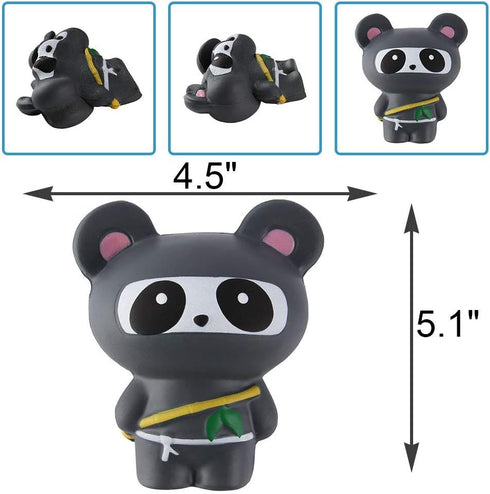 Anboor 2 PCS Squishies Ninja Jumbo Panda and Fox - Slow Rising Kawaii Scented Soft Animal Toys
