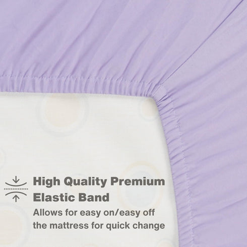 Everyday Kids 2-Pack Fitted Crib Sheets, 100% Soft Microfiber Baby Sheet, White and Lavender Nursery Sheets
