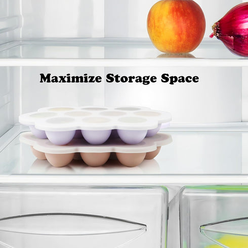 2 Pack 1oz PandaEar Cloud Silicone Baby Food Freezer Tray with Lids, Measurement Markings for Precise Portioning, BPA