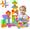 Large Foam Blocks for Toddlers 2-4 Years, Big Building Blocks Set, Soft Stacking Montessori Toys for 18+ Month Olds