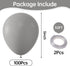 KALOR Grey Balloons, 100 Pcs 5 Inch Mini Matte Latex Balloons for Balloon Garland Arch, Birthday Decoration, Wedding