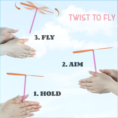 LCPQMZGH 60 Set 60 60 Set, Helicopter Toy, Propeller and Rod, Hand Helicopter Spinner Plastic Propeller Outdoor Flying