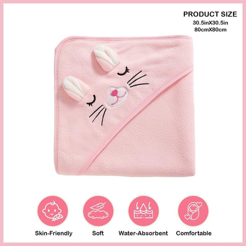 Made by Kalos Set (2pcs, Kalos Baby Towel with Hood for Girls, Boys - Soft, Absorbent, Cotton Blend Hooded Baby Towels