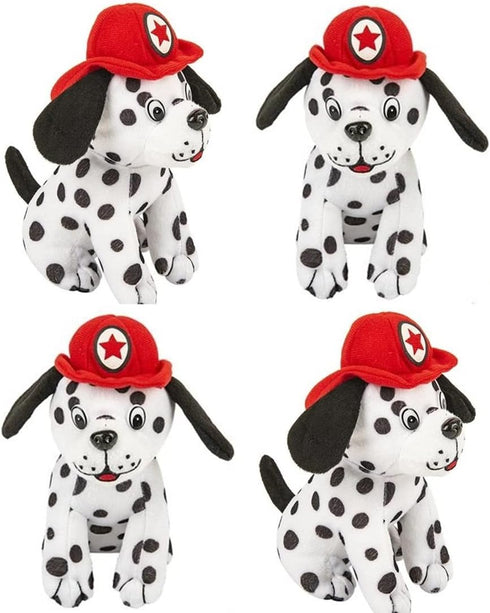 HAPPY DEALS ~ Plush Dalmation Firefighter Dogs with Fire Hat | 12 Pc | 7