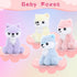 Muiteiur 5-Piece Mommy & Baby Fox Plush Set, Soft Stuffed Animals for Kids, 20-inch Pink Gift for Birthdays