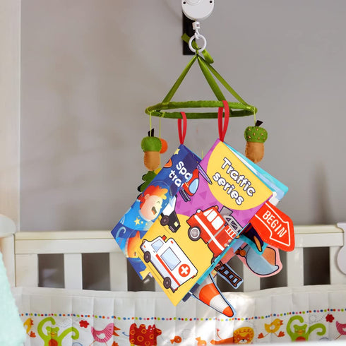 Vicloon Baby Books Toys, 2PCS Touch and Feel Crinkle Cloth Books for Newborn Early Educational Toys
