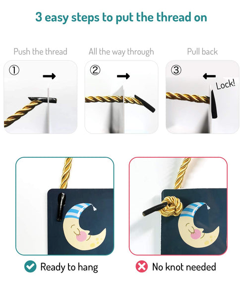 Funplus Baby Sleeping Sign for Front Door - Do Not Knock or Ring - 10 x5 PVC Plastic Hanging Sign