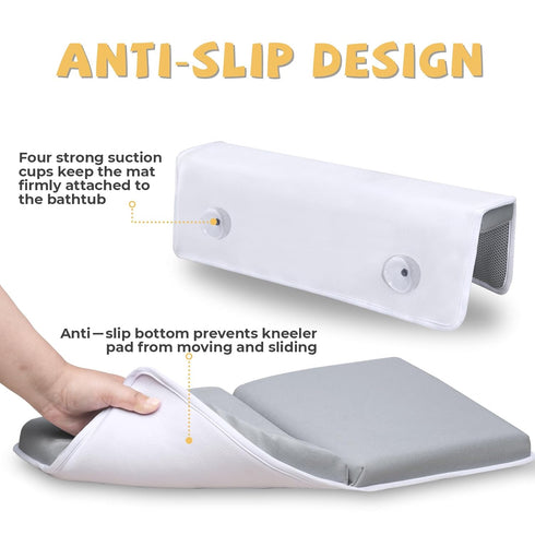 Elbow Set, Bath Kneeler and Rest Pad Quick Dry Baby Bath Kneeling Pad Thick Soft Non-Slip Baby Bathtub Mat for Baby