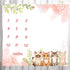 Baby Monthly Milestone Blanket for Girls, Spring Pink Cartoon Animal Cat Growth Chart, 48x40 Inch