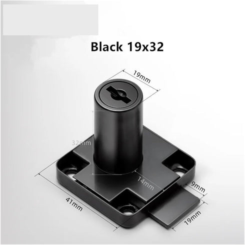 QXCIVR 19x22) Drawer Lock Cabinet Drawer Locks Furniture Hardware Desk Wardrobe Bedside Bookcase Lock(Black