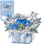 Mini Portable Block Flower Set, Blue Rose Creative Eternal Flower Gifts Box