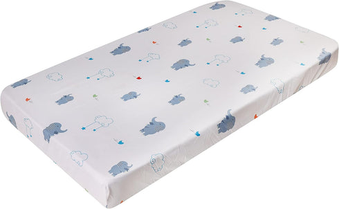 CribMATE 3 Set 1 +1 1 Set 28 52 PCs Blue Elephant Hot-Air-Balloon Nursery Crib Bedding Quilt Fitted Sheet + Skirt Baby
