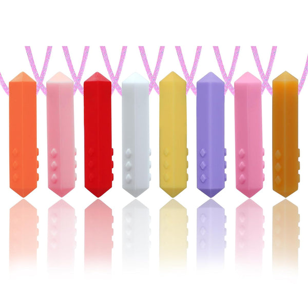 Chew Necklaces for Sensory Kids Girls, 8 Pack for Autistic Children with ADHD, SPD, Anxiety, Teething, Sensory Toys