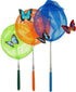 #1 M-jump 3 Pack Colored Telescopic Butterfly Nets, Great for Catching Insects, Extendable from 6.8" to 34"