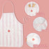 Kid Apron and Chef Hat Set, 3 Pcs Cooking Baking Kits for Girls Boys, Role Play Chef Toy Gift (Pink)