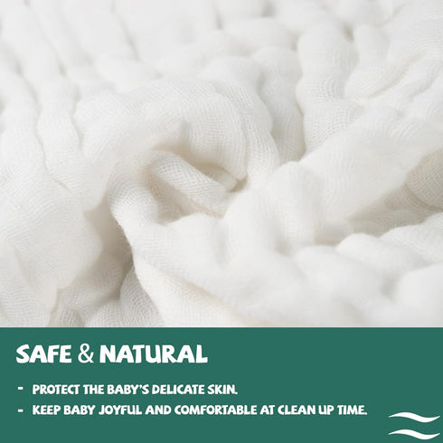 '-6 Baby Muslin Washcloths Layer Soft Absorbent Face Towel - Natural Newborn Wipes for Delicate Skin - Baby Registry as