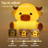 Lustrinex 3-Level Dimmable Cattle Night Light for Kids, Squishy Silicone Touch Control Cute Nightlight with Timer
