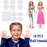 10Pcs Adjustable Doll Stands Display Holders, Transparent Plastic Mini Doll Display Stand for 11 to 13 Inch Dolls