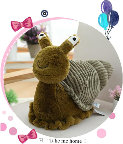 Cute Snail Plush Toy Dolls, Soft Stuffed Animals Birthday Gifts for Kids (11 inch)